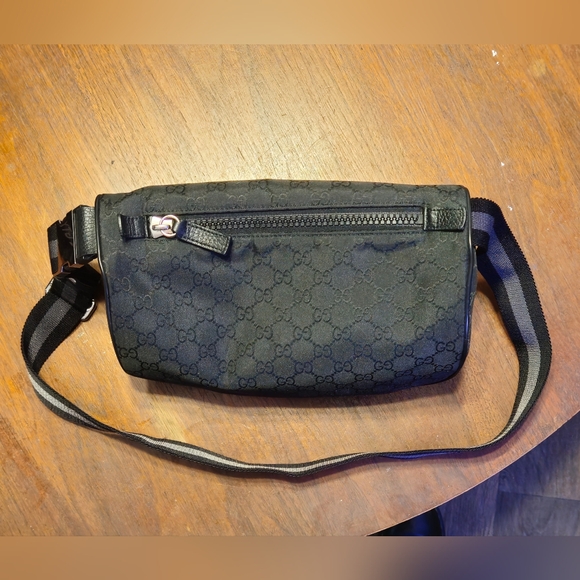 Black Gucci Monogram Patterned Belt Bag - Picture 3 of 5